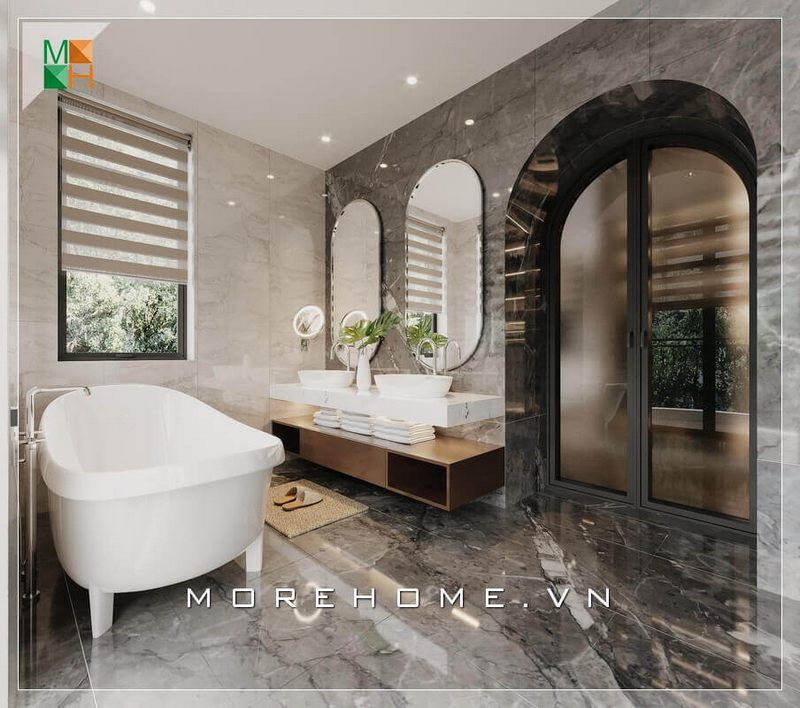 Bồn tắm cao cấp lớn sẽ gia tăng sự tiện nghi trong không gian phòng tắm.
